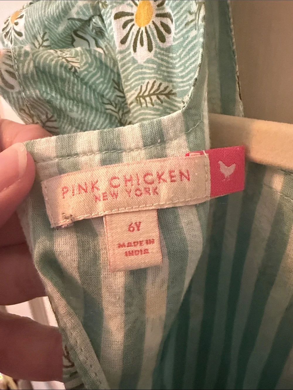 Pink Chicken Mint Green Floral Ruffle Dress